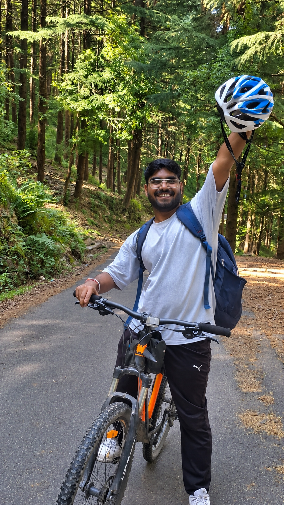 Pradeep with the speaker in his bag