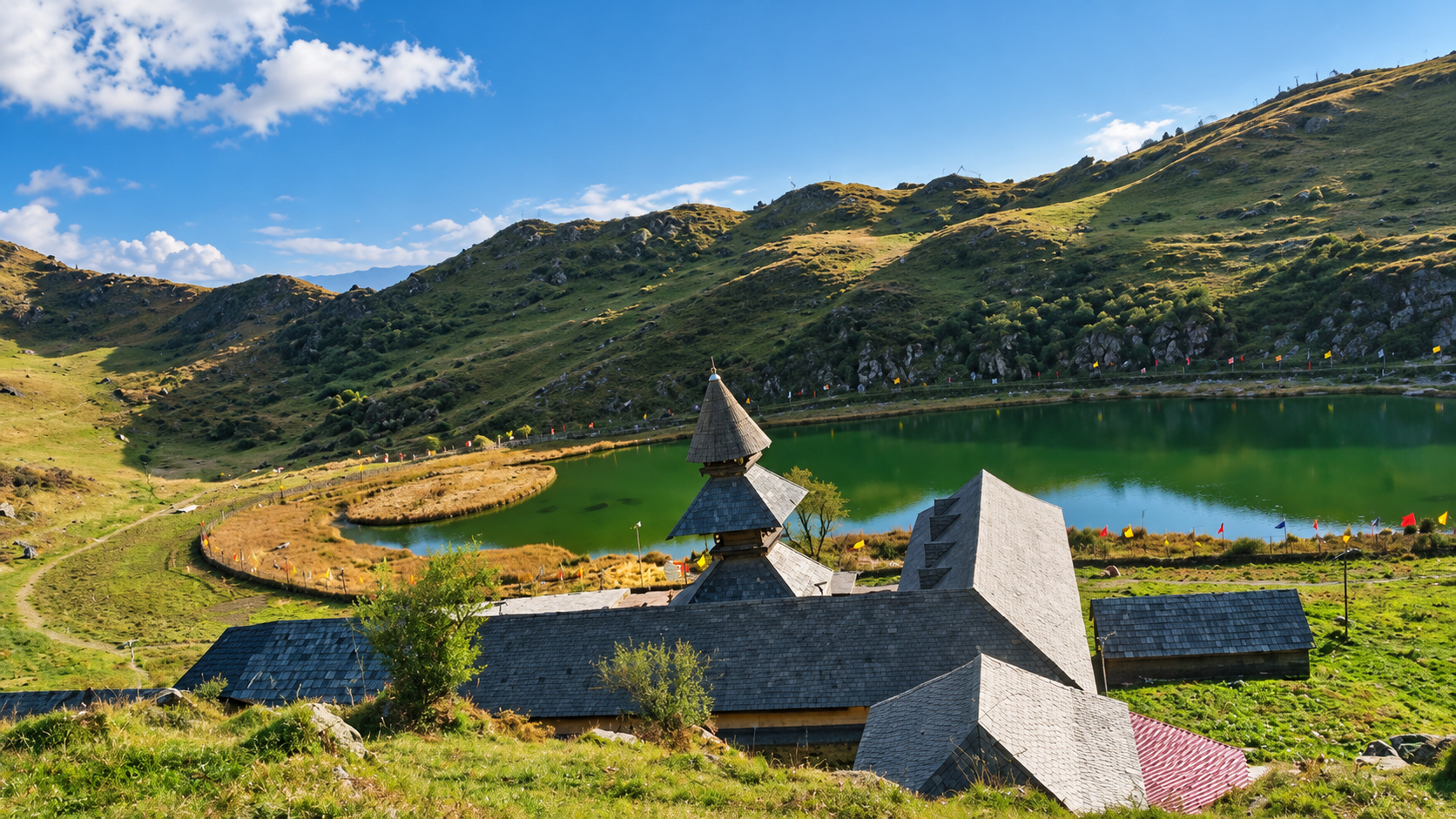 View of Prashar Lake from the bench