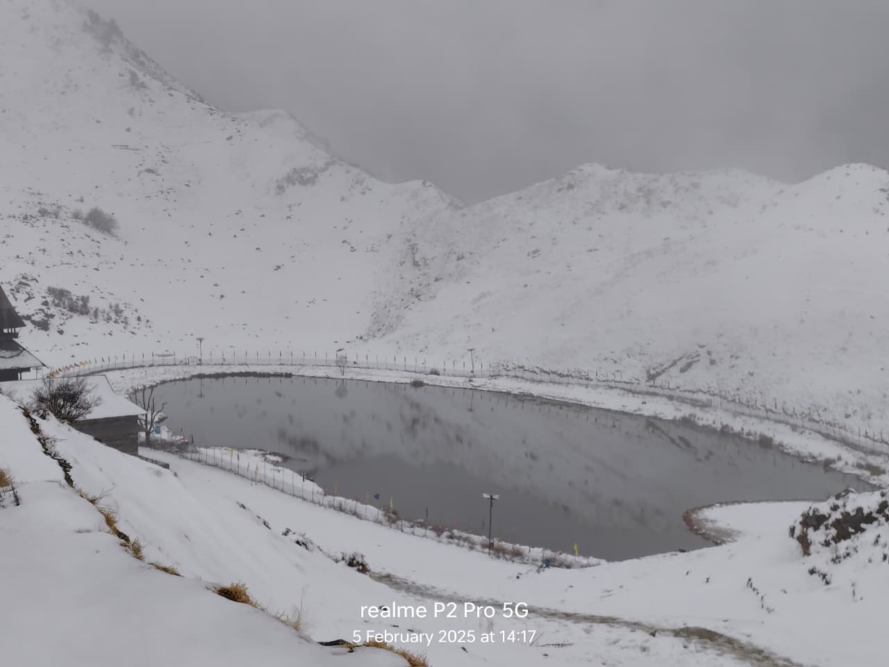 View of Prashar Lake from the bench